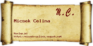Micsek Celina névjegykártya